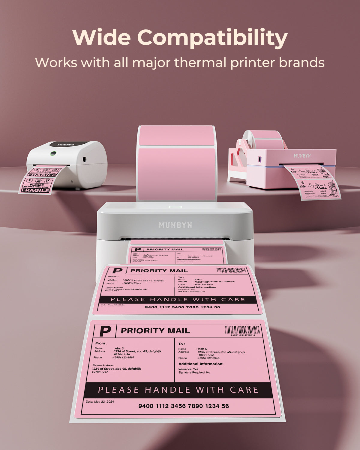 Pink Rectangle Labels