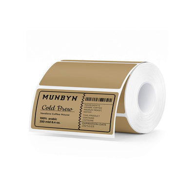 MUNBYN 130B Bluetooth Printer & 4x2 Rectangle Labels Handmade Product Branding Kit