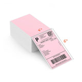 4" x 6" Pink Fan-fold Shippng Labels for Ecommerce Orders