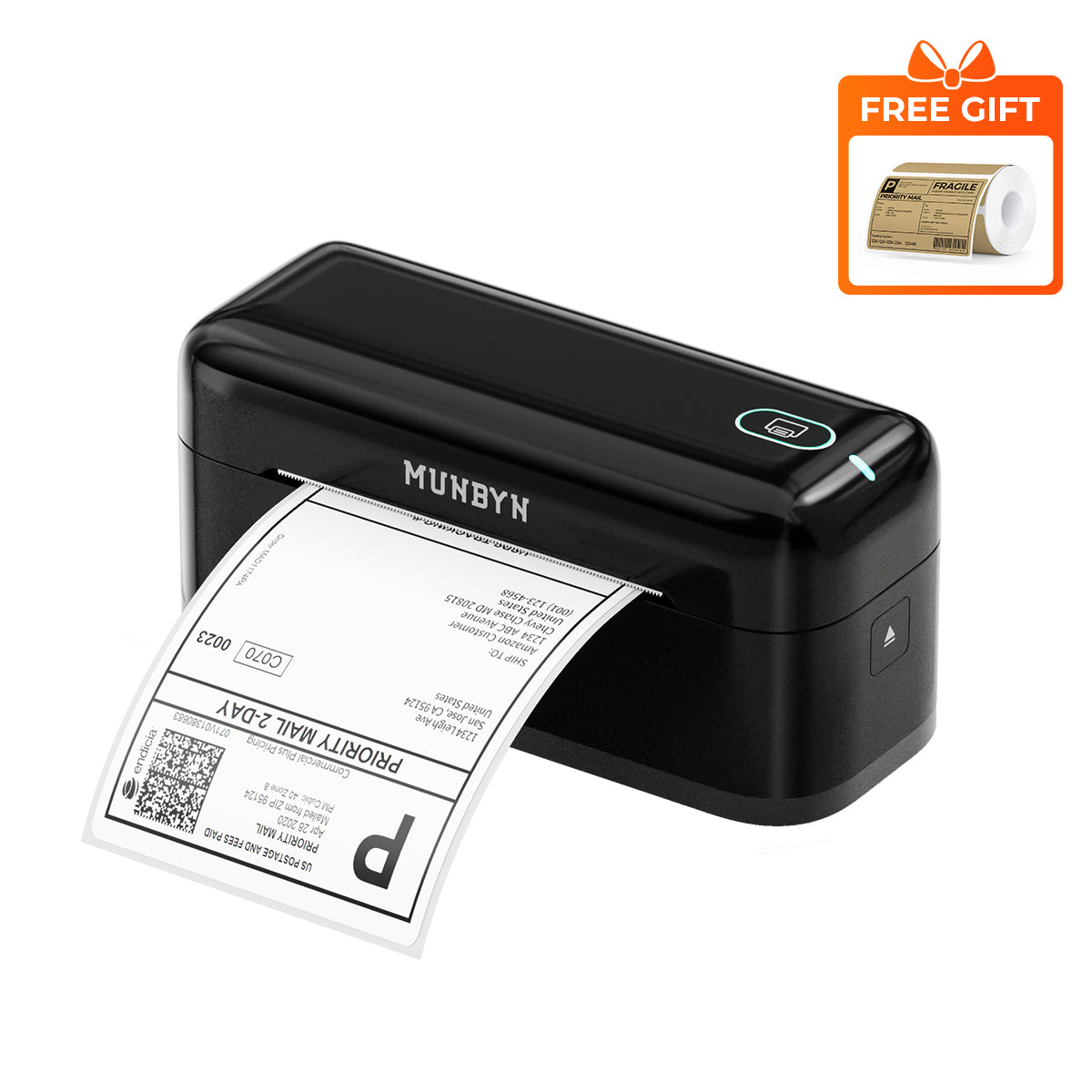 MUNBYN RW402B Bluetooth Thermal Label Printer for Daily Shipping Labels