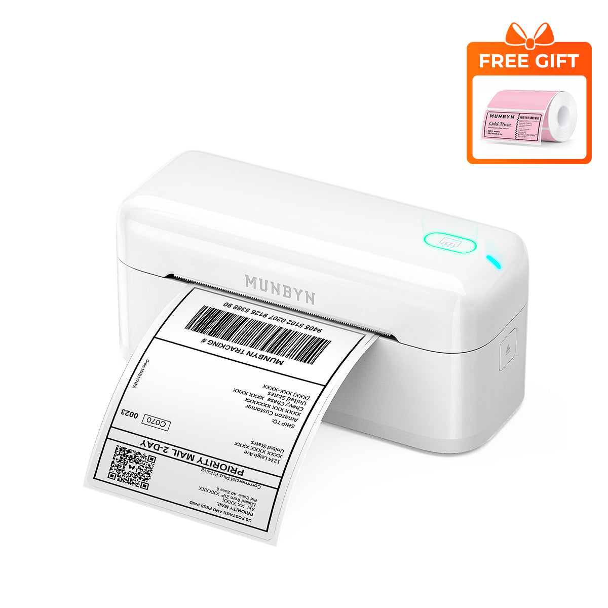 MUNBYN RW402B Bluetooth Thermal Label Printer for Daily Shipping Labels