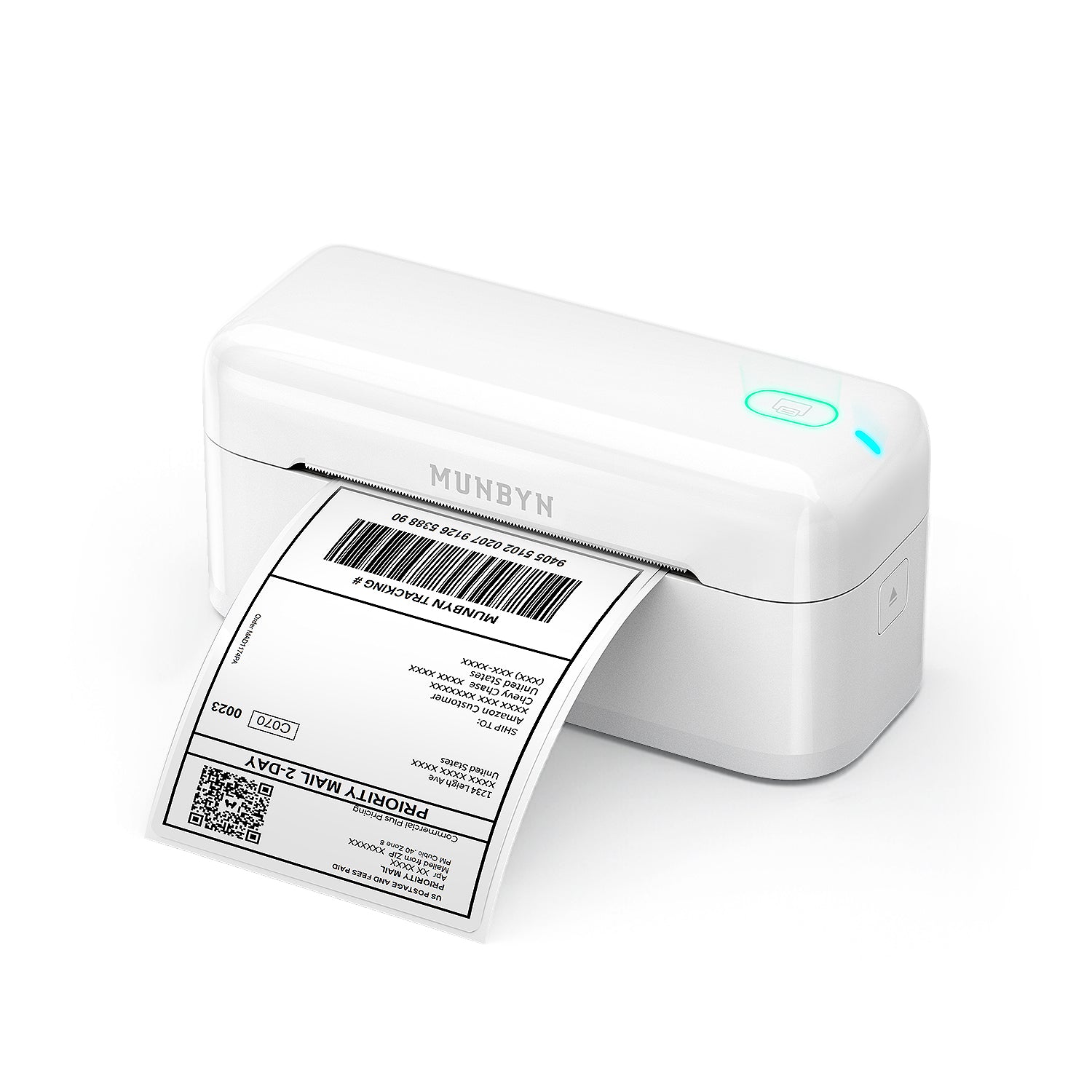 MUNBYN ITPP941 USB Thermal Shipping Label Printer - Multi-Color (White/Pink/Green/Gray) - Prints 4x6, A7, A8 - Open Box