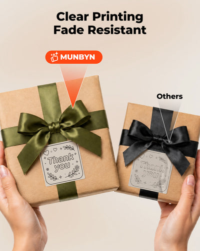 MUNBYN 2" Morandi Series 5 Color Square Thermal Label Stickers for Candle & Baking