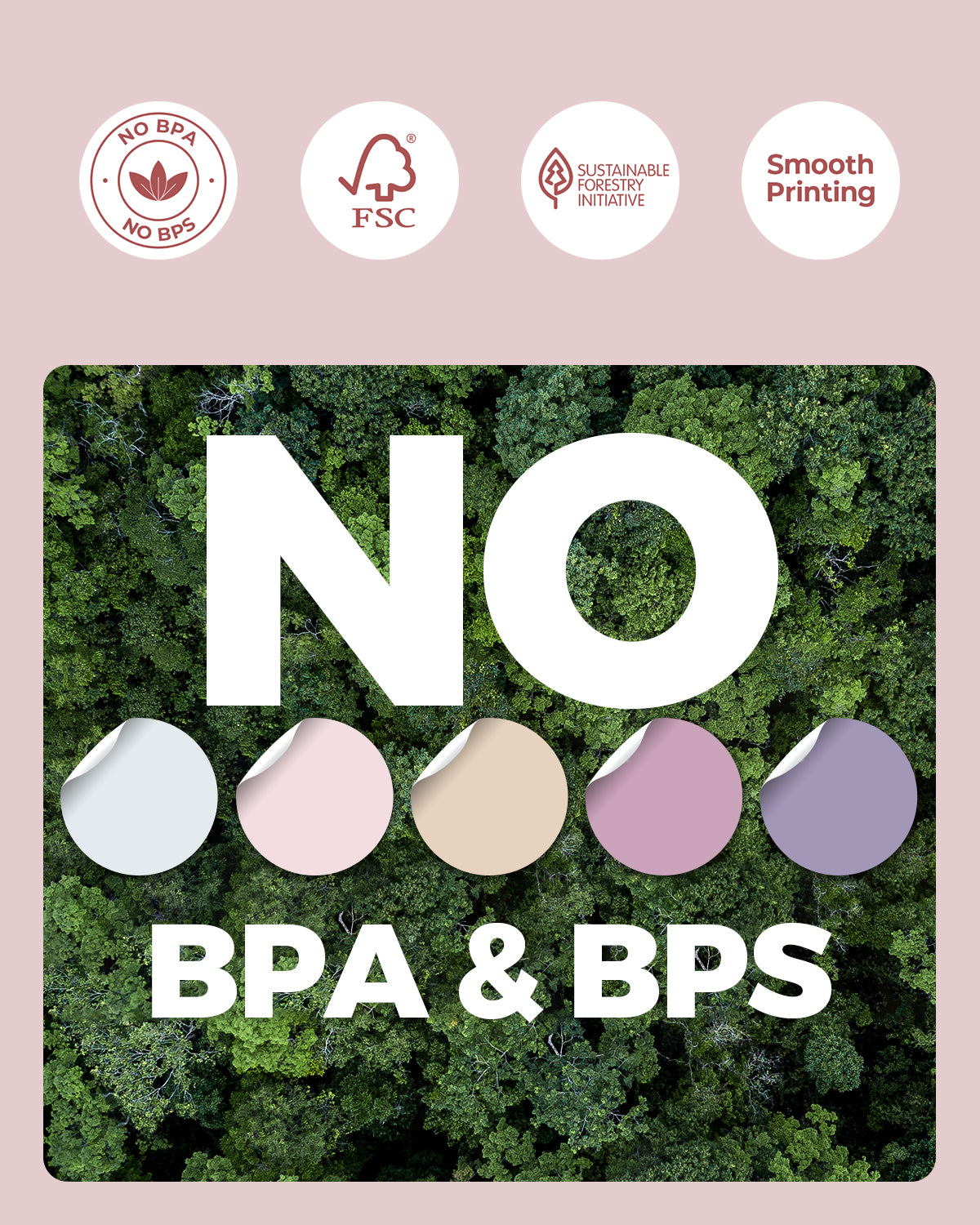 MUNBYN 2in Morandi Series 5 Color Round Labels 150pcs