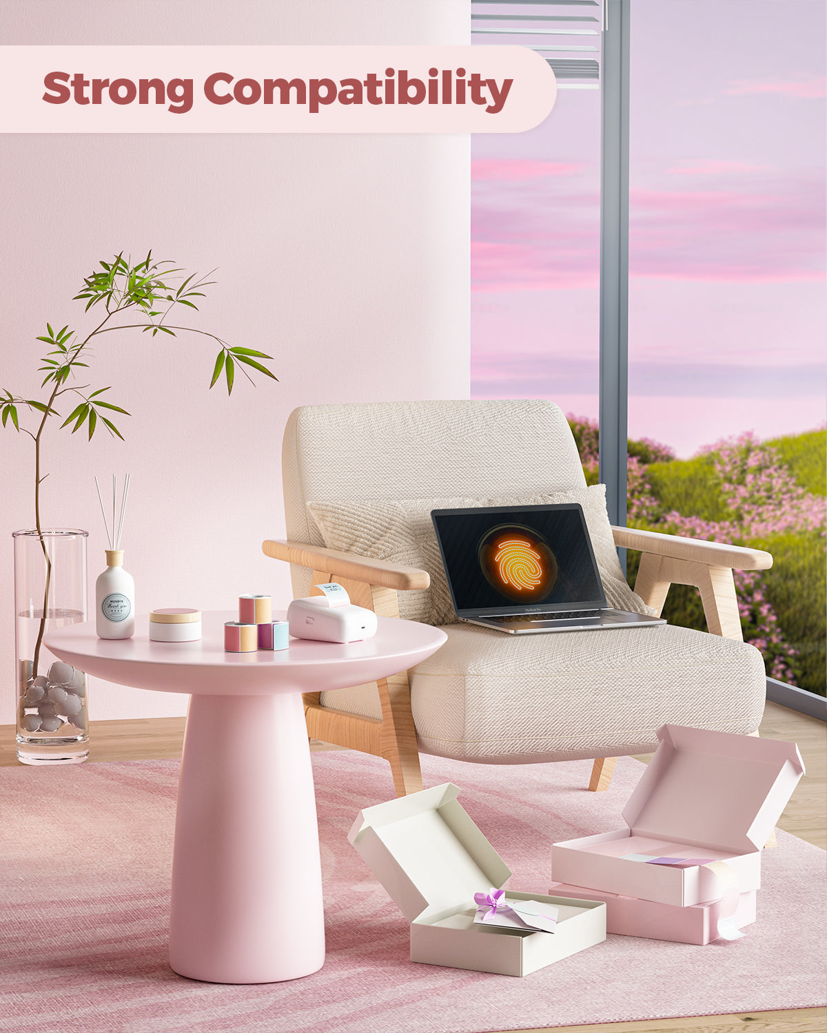 MUNBYN 2in Morandi Series 5 Color Round Labels 150pcs