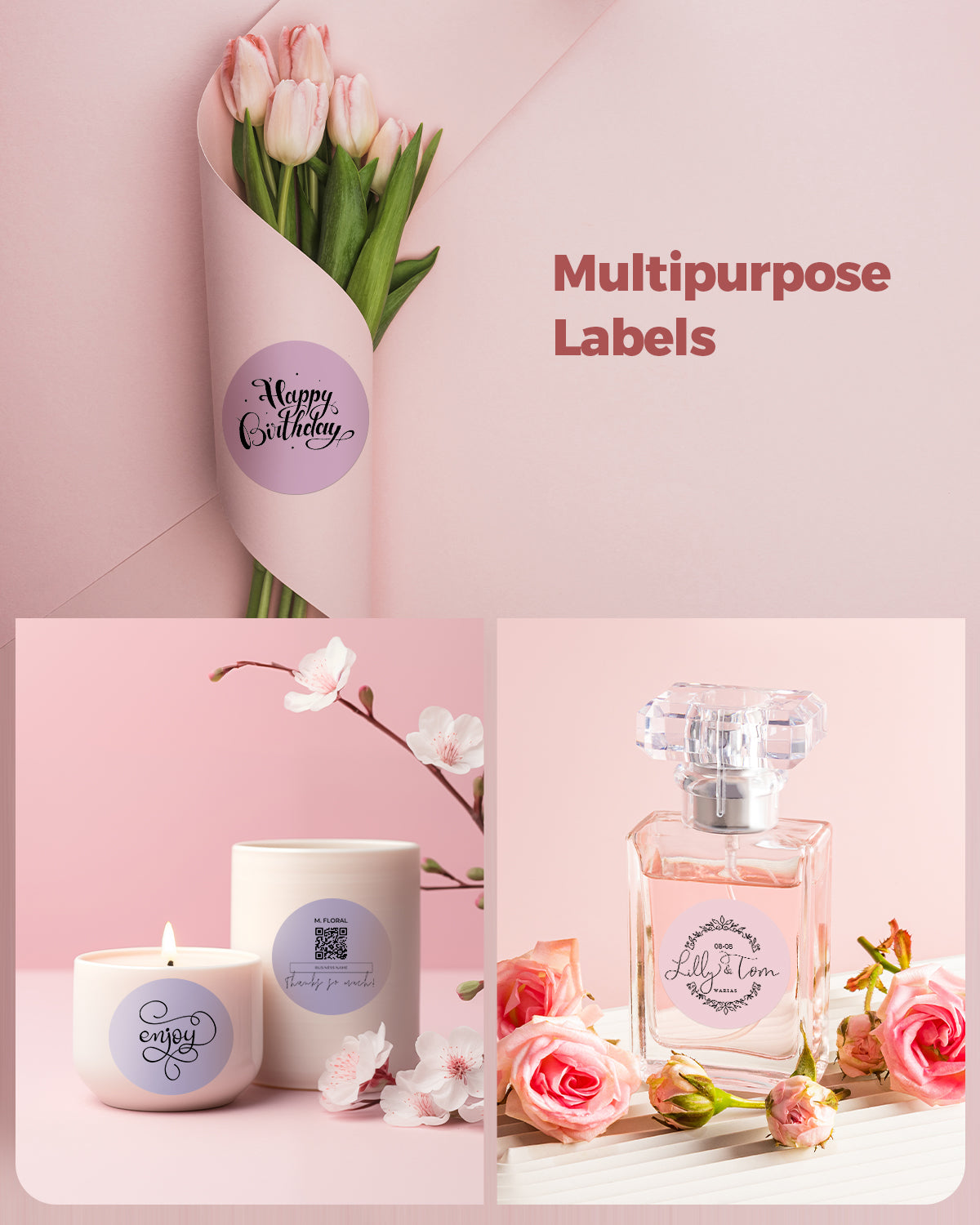 MUNBYN 2in Morandi Series 5 Color Round Labels 150pcs