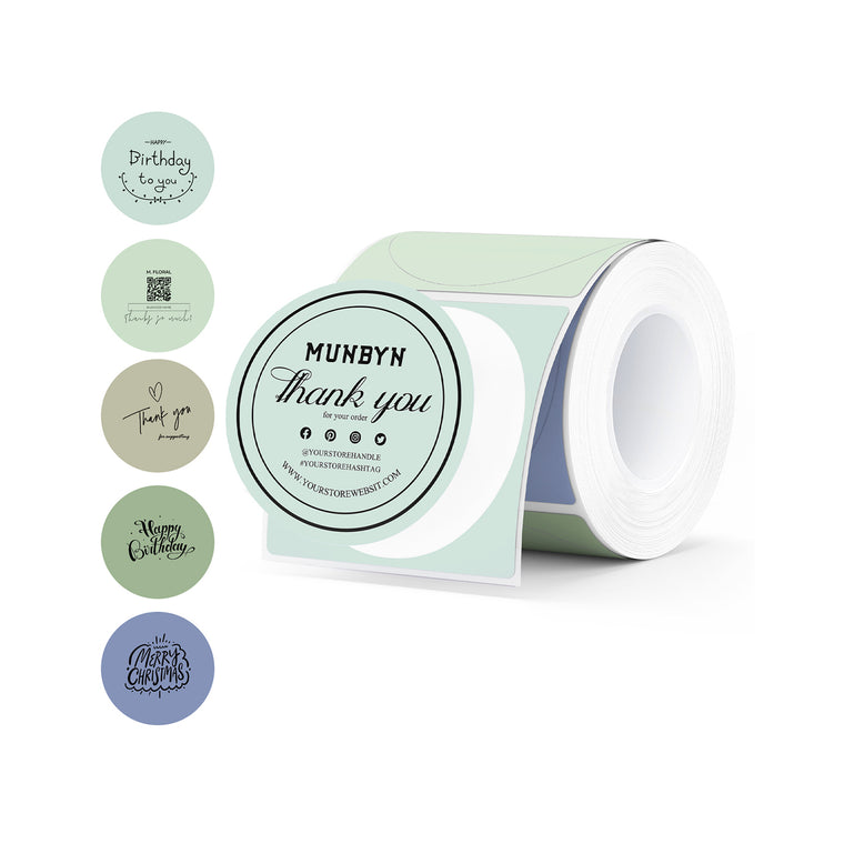 MUNBYN 2" Morandi Round Thermal Labels for Product and Packaging Stickers
