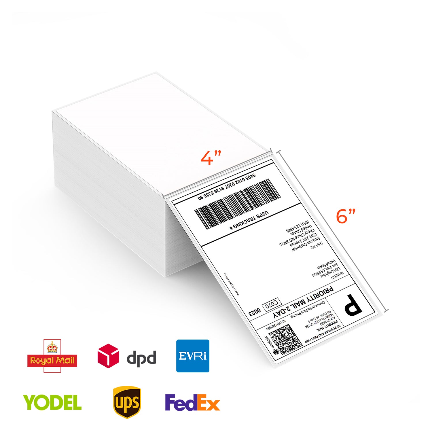MUNBYN 4x6 Fan-Fold Direct Thermal Shipping Labels for Ecommerce Orders