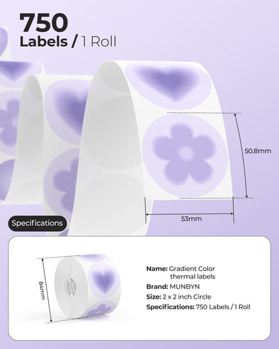 With 750 labels per roll and a versatile 50-mm diameter, these labels are perfect for a wide range of applications.