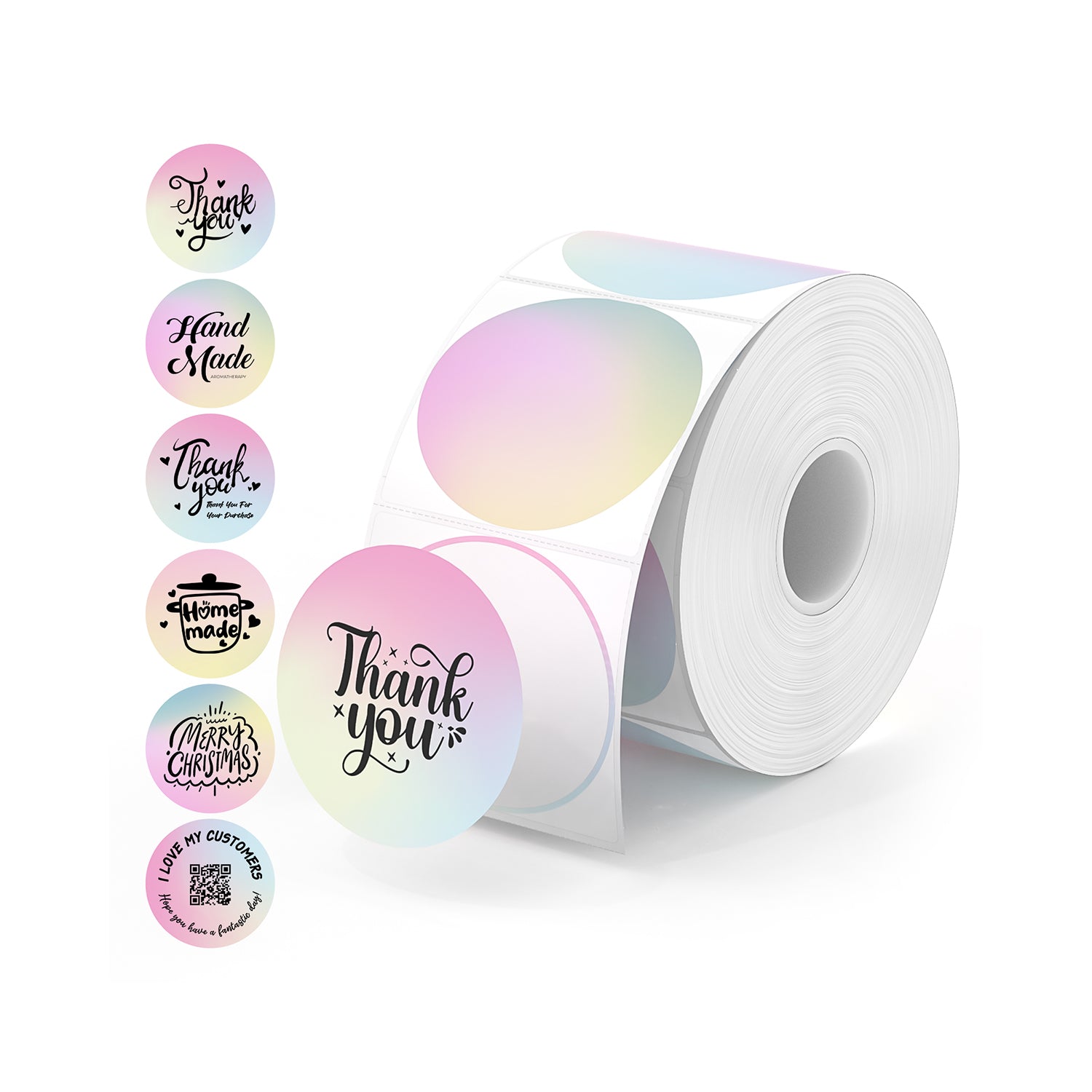 2" Gradient Thermal Labels Branding Packaging