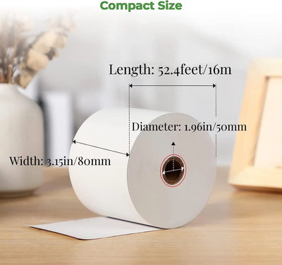 MUNBYN 80 × 50 mmThermal Receipt Paper Rolls for POS Printers