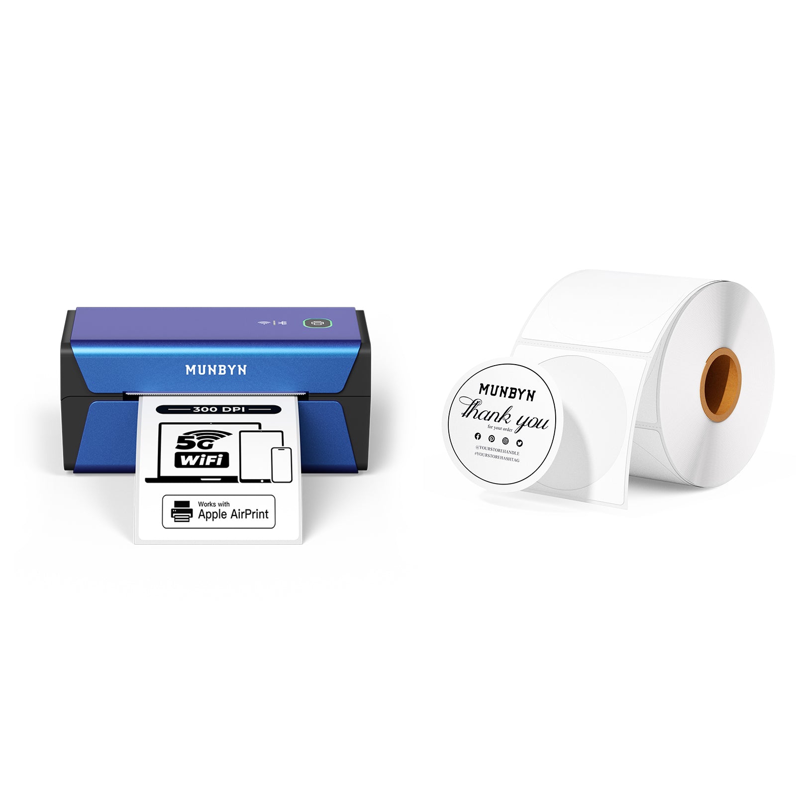 MUNBYN RW401AP 300DPI AirPrint Thermal Label Printer for Premium Product Labels