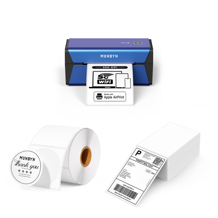 MUNBYN RW401AP AirPrint Thermal Label Printer Kit for Premium Product Labels