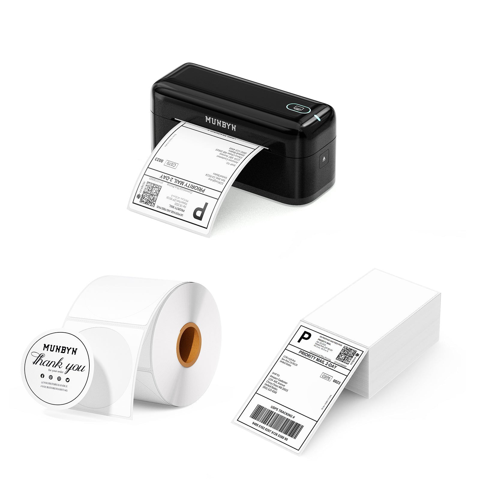 RW402B Bluetooth Thermal Label Printer Kit Small Business Labelling