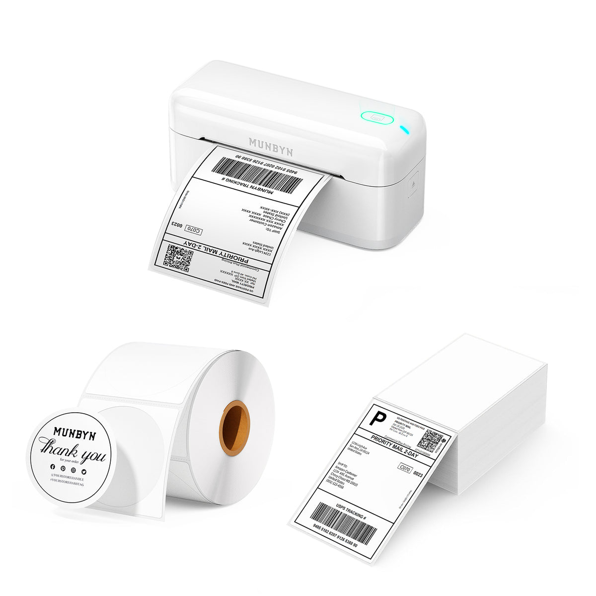 MUNBYN RealWriter 402B Bluetooth Thermal Label Printer Kits