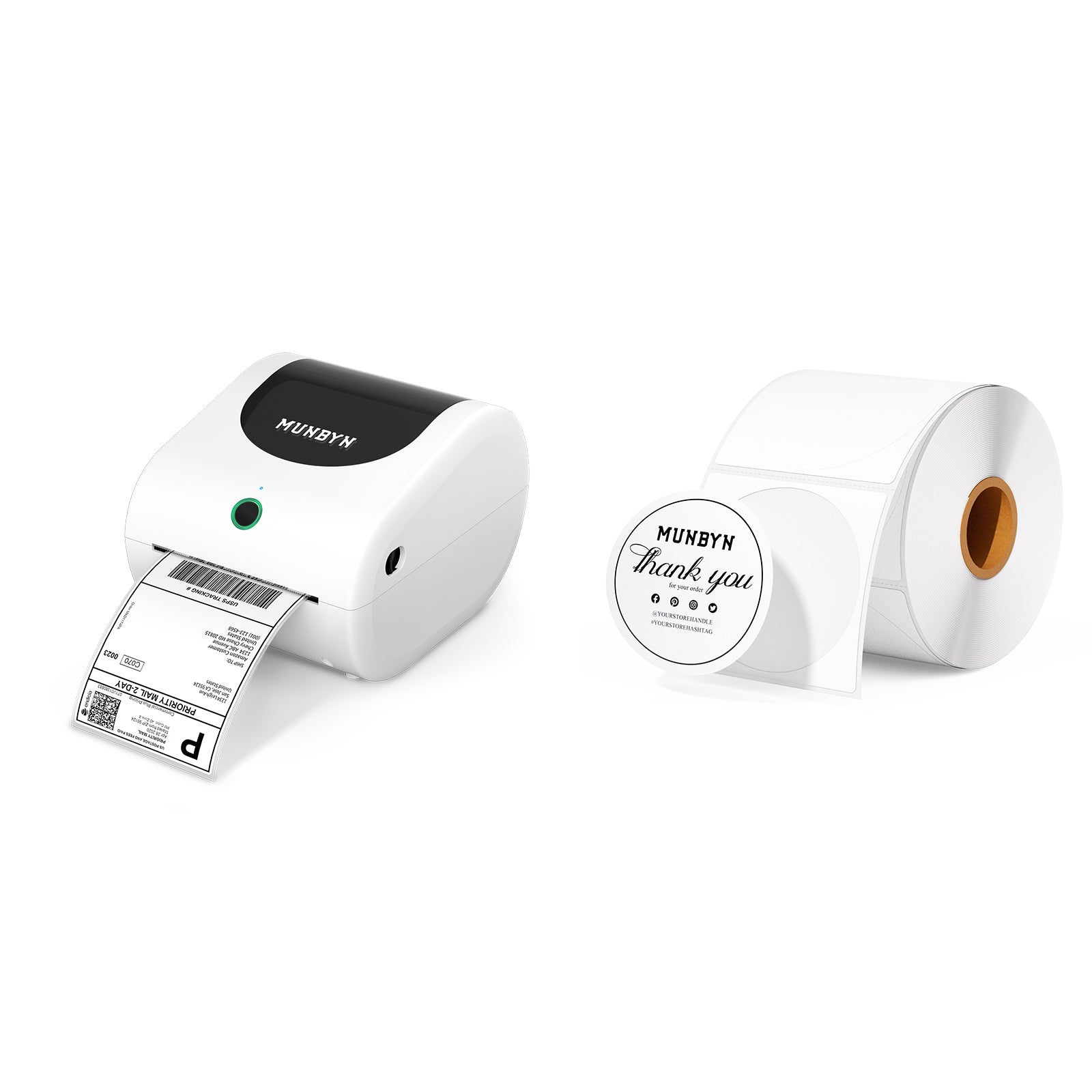 MUNBYN RW411B Bluetooth Shipping Label Printer for Small Business