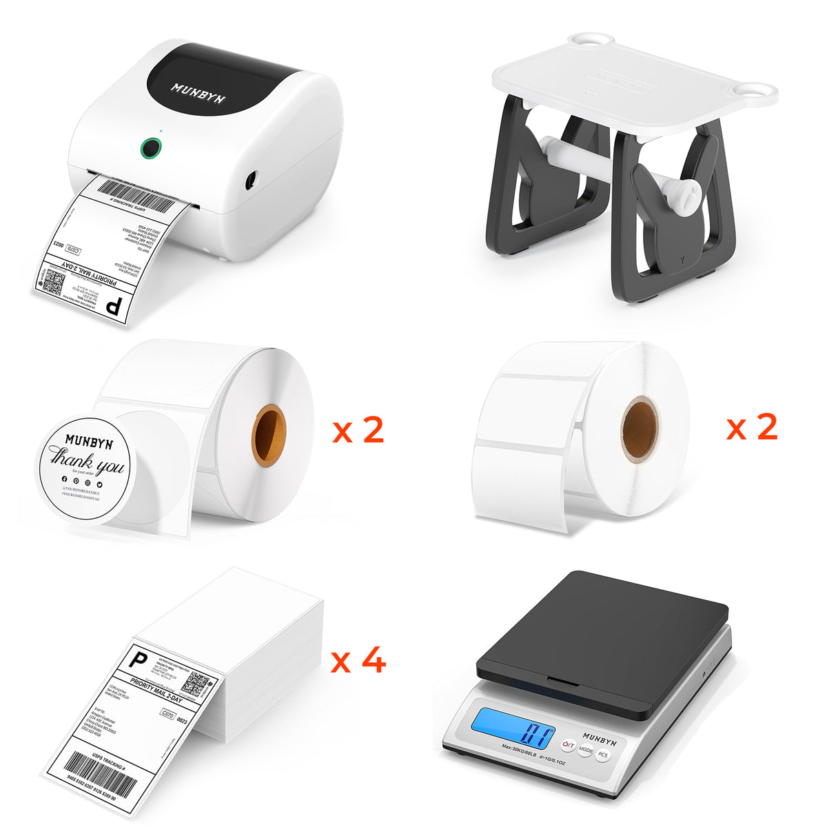 MUNBYN RW411B Bluetooth Shipping Label Printer Kits