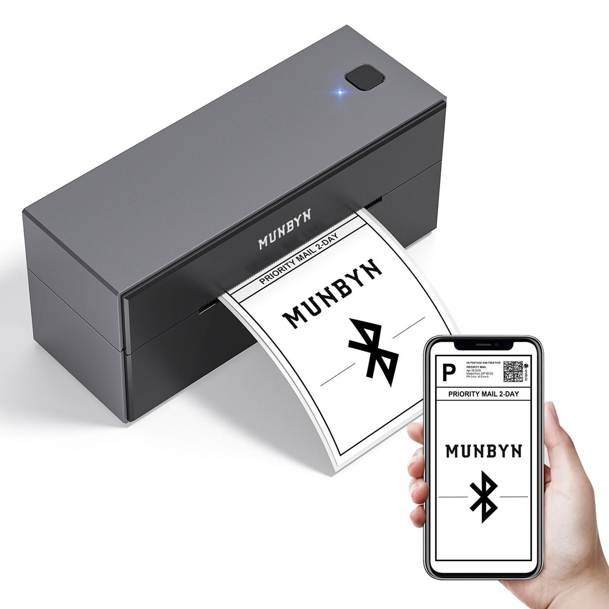 Munbyn P129 Bluetooth label printer supports various label sizes, accommodating different needs.