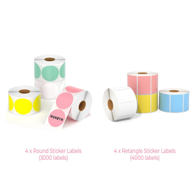 munbyn thermal labels, munbyn labels, munbyn stickers, box labels, circle stickers, round stickers, round sticker labels, circle sticker labels, printing label, thank you stickers, square labels, rectangle labels