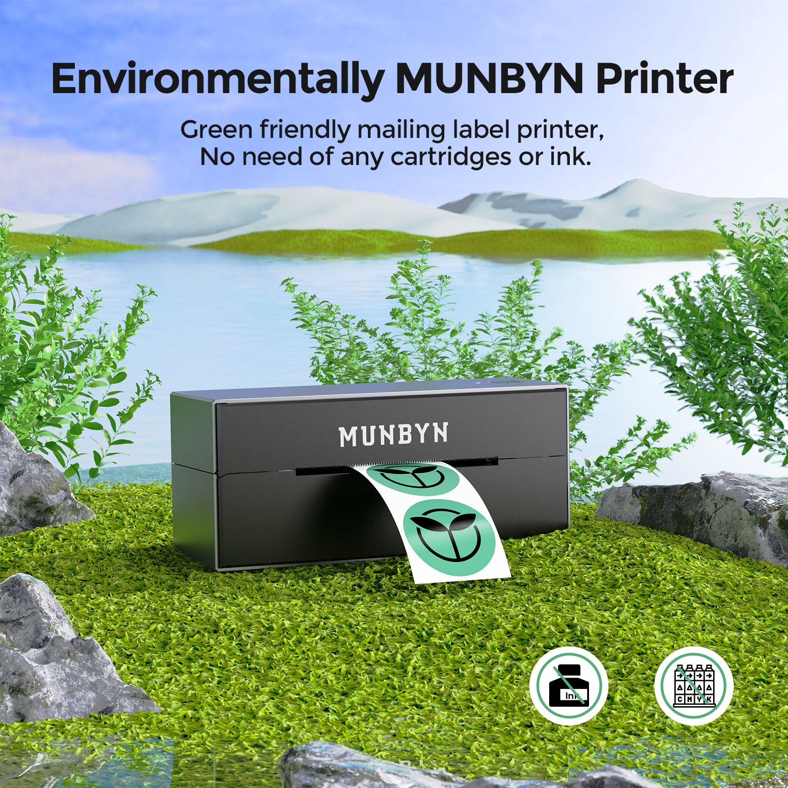 Munbyn postage label printer P129 is environmentally friendly as it is compatible with recyclable thermal labels, making it a sustainable choice for businesses that want to reduce their carbon footprint.