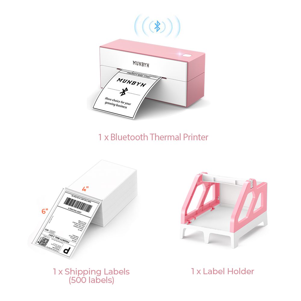 RW129B Bluetooth Thermal Label Printer Kit Starter Small Business Labelling