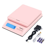 MUNBYN Shipping Scale, Accurate 66lb/0.1oz Postal Scale with Sweet Pink Style, Hold/Tear/PCS Function, Auto-Off, Battery & DC Adapter, Back-Lit LCD Display, Digital Scale for Packages, Letters, Food