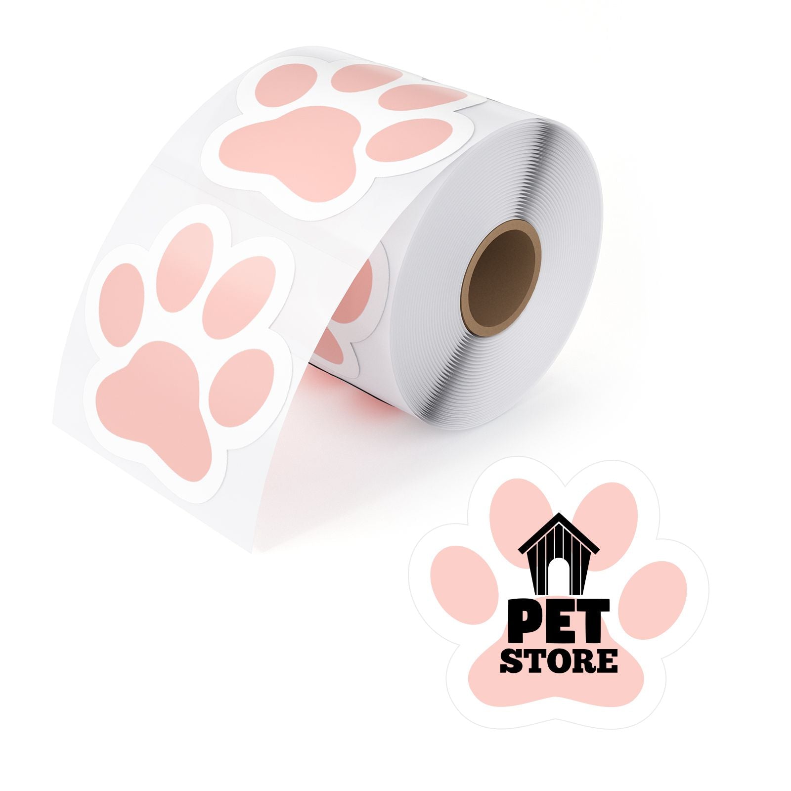 MUNBYN labels, sticker labels, paw print, paw stickers, paw labels, pet paw, blank label, roll labels, diy stickers, etsy labels, print stickers at home