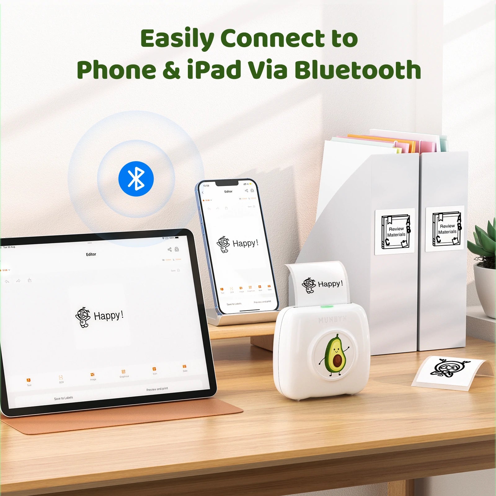 With the convenience of Bluetooth connection, you can print anywhere and anytime with just a few taps on your device.