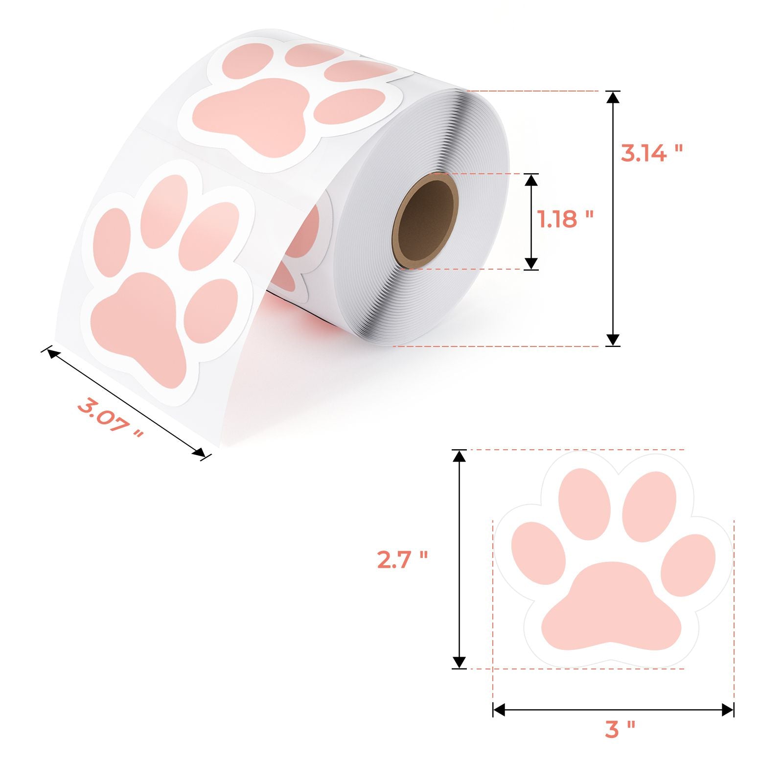 MUNBYN labels, sticker labels, paw print, paw stickers, paw labels, pet paw, pet store, blank label, roll labels, diy stickers, etsy labels, print stickers at home