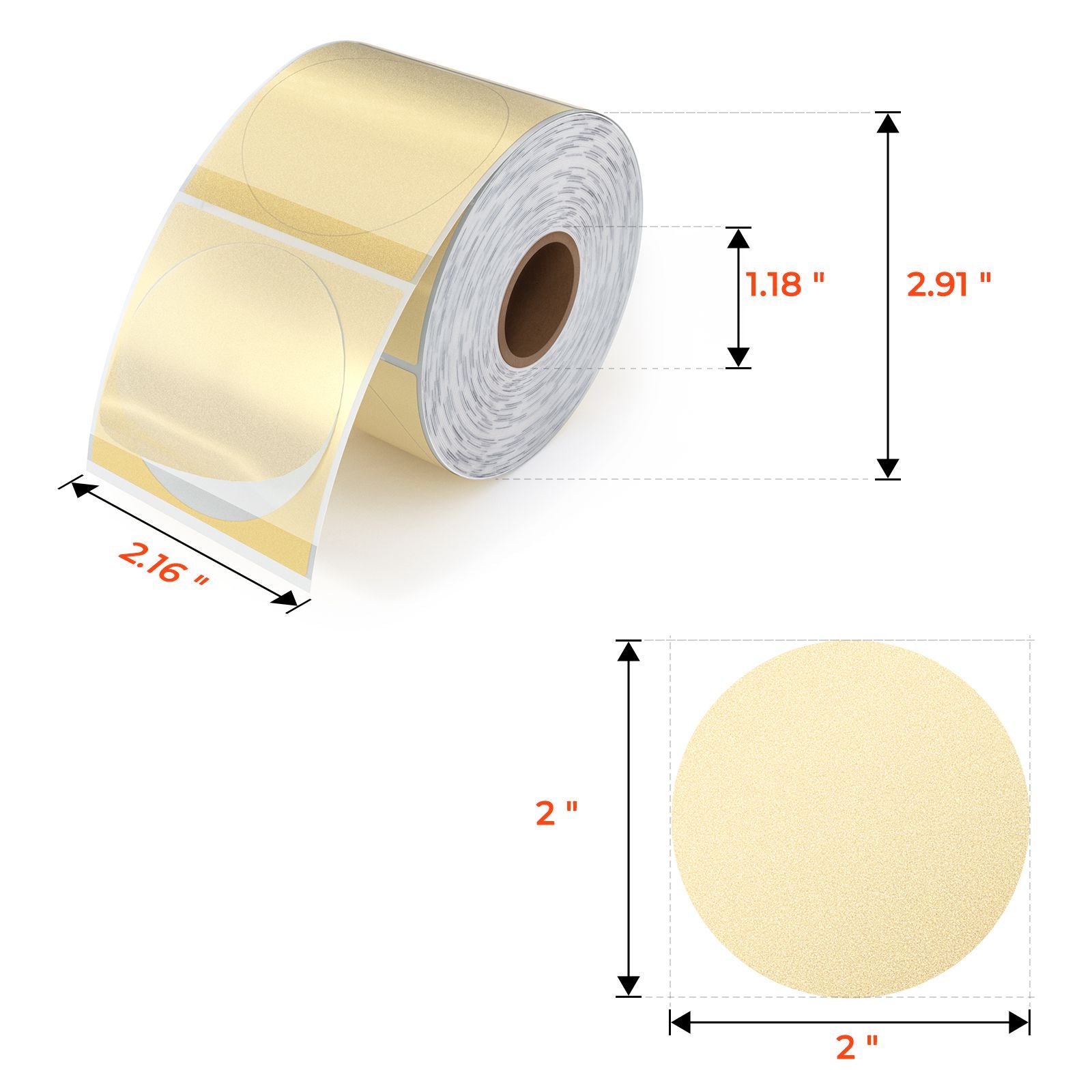 MUNBYN 50mm Gold Glitter transparent thermal label stickers are easy to use.