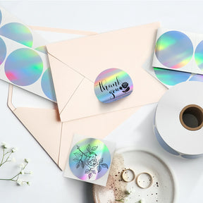 The holographic finish gives off a distinct shine and reflects various colors, which makes your letters stand out.