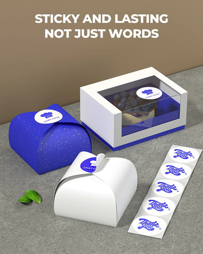 MUNBYN 2" colour blue-printing thermal label stickers are sticky and long-lasting.