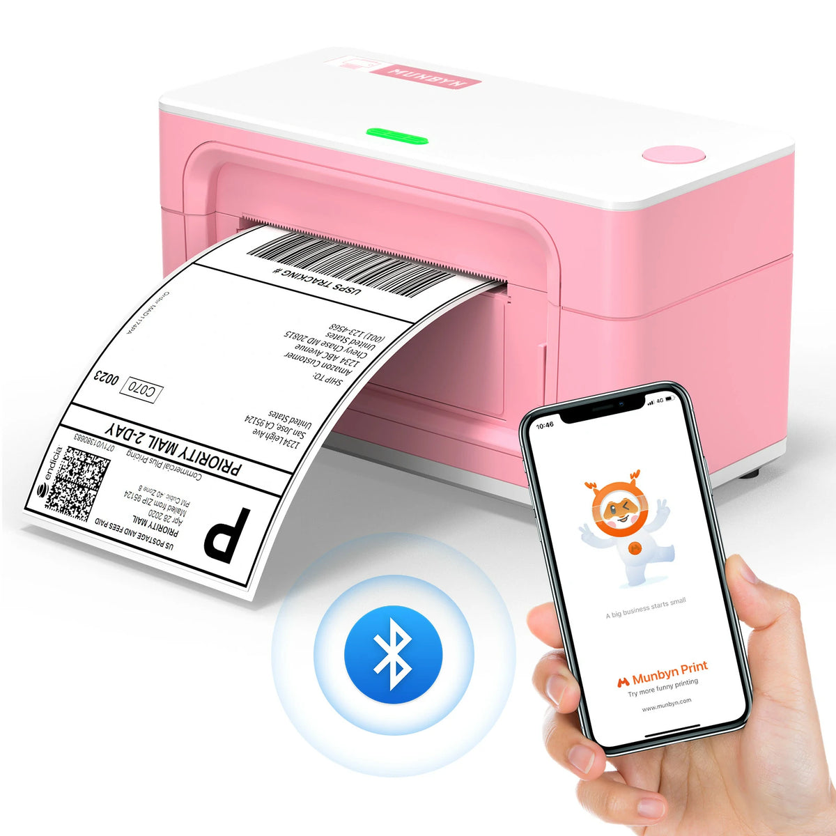 With its advanced Bluetooth connectivity, MUNBYN Upgraded Bluetooth thermal label printer P941B can print high-quality labels quickly and efficiently from your mobile devices.